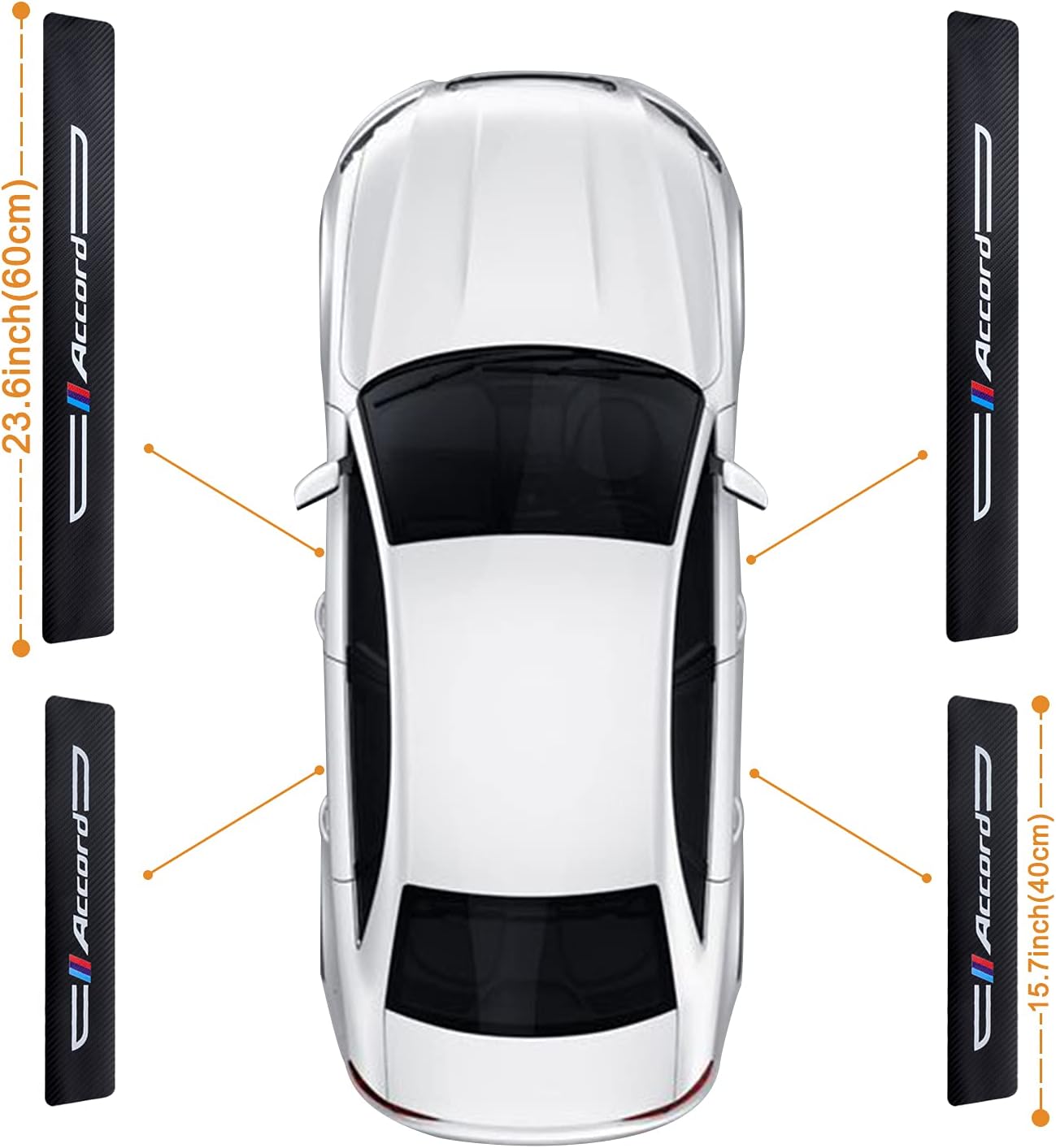 Cotree 4 protectores de cuero texturizado de fibra de carbono para umbral de puerta de automóvil, compatibles con Accord, protector de umbral de puerta de automóvil, decoración de umbral de puerta de