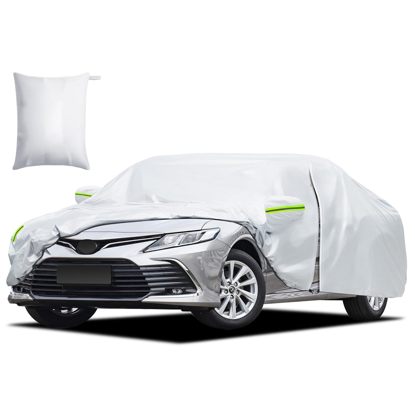 Migaven - Funda de coche personalizada, impermeable para todo tipo de clima, funda exterior completa, protector de lluvia, sol, nieve con cremallera en la puerta