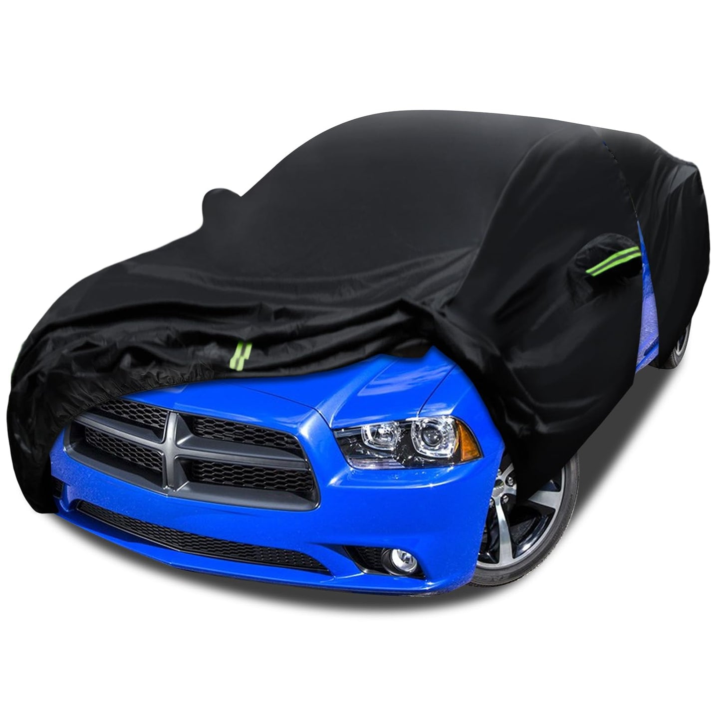 Migaven - Funda de coche personalizada, impermeable para todo tipo de clima, funda exterior completa, protector de lluvia, sol, nieve con cremallera en la puerta