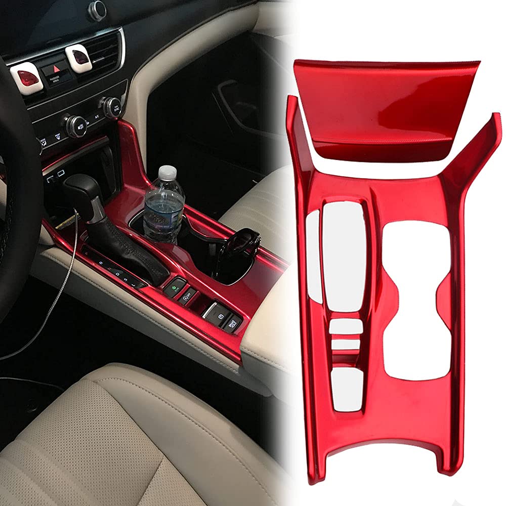 LEXLEY 2Pcs Carbon Fiber Style Gear Shift Frame Console Panel Trims Cover Cup Holder Decor Decal Compatible with Honda Accord Hybrid 2018 2019 2020 2021 2022,Not Fit Gas (Without gear lever)