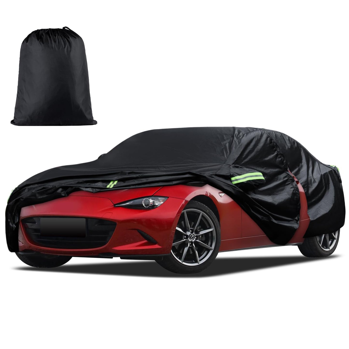 Migaven - Funda de coche personalizada, impermeable para todo tipo de clima, funda exterior completa, protector de lluvia, sol, nieve con cremallera en la puerta