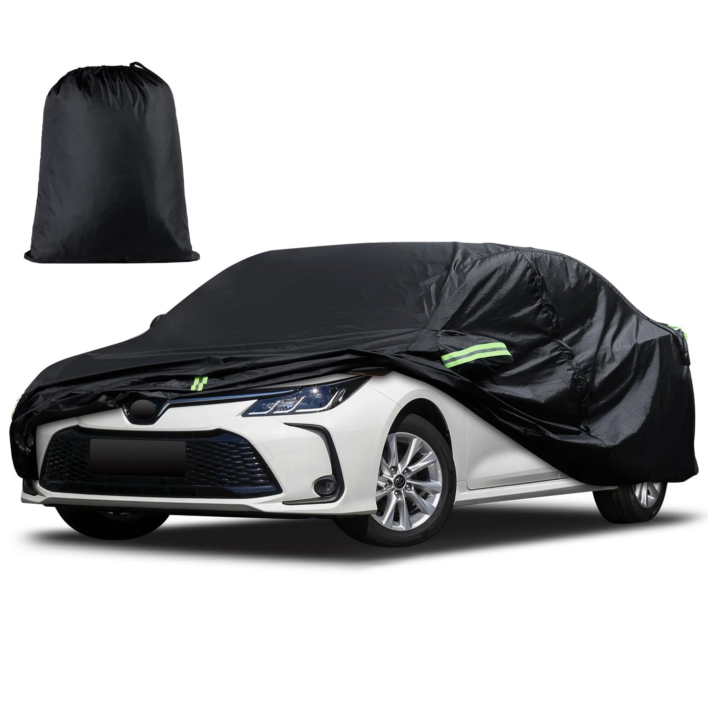 Migaven - Funda de coche personalizada, impermeable para todo tipo de clima, funda exterior completa, protector de lluvia, sol, nieve con cremallera en la puerta