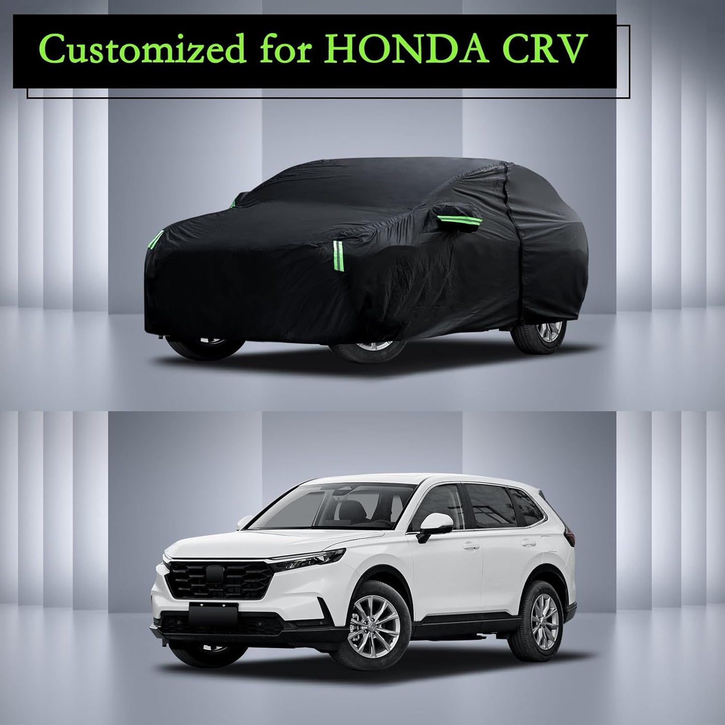 Migaven - Funda de coche personalizada, impermeable para todo tipo de clima, funda exterior completa, protector de lluvia, sol, nieve con cremallera en la puerta