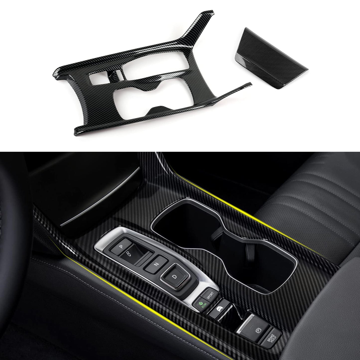 Calcomanías para panel de palanca de cambios versión a gas para Honda Accord 2018 2019 2020 2021 2022 Accesorios de 10ª generación ABS Calcomanías interiores de fibra de carbono