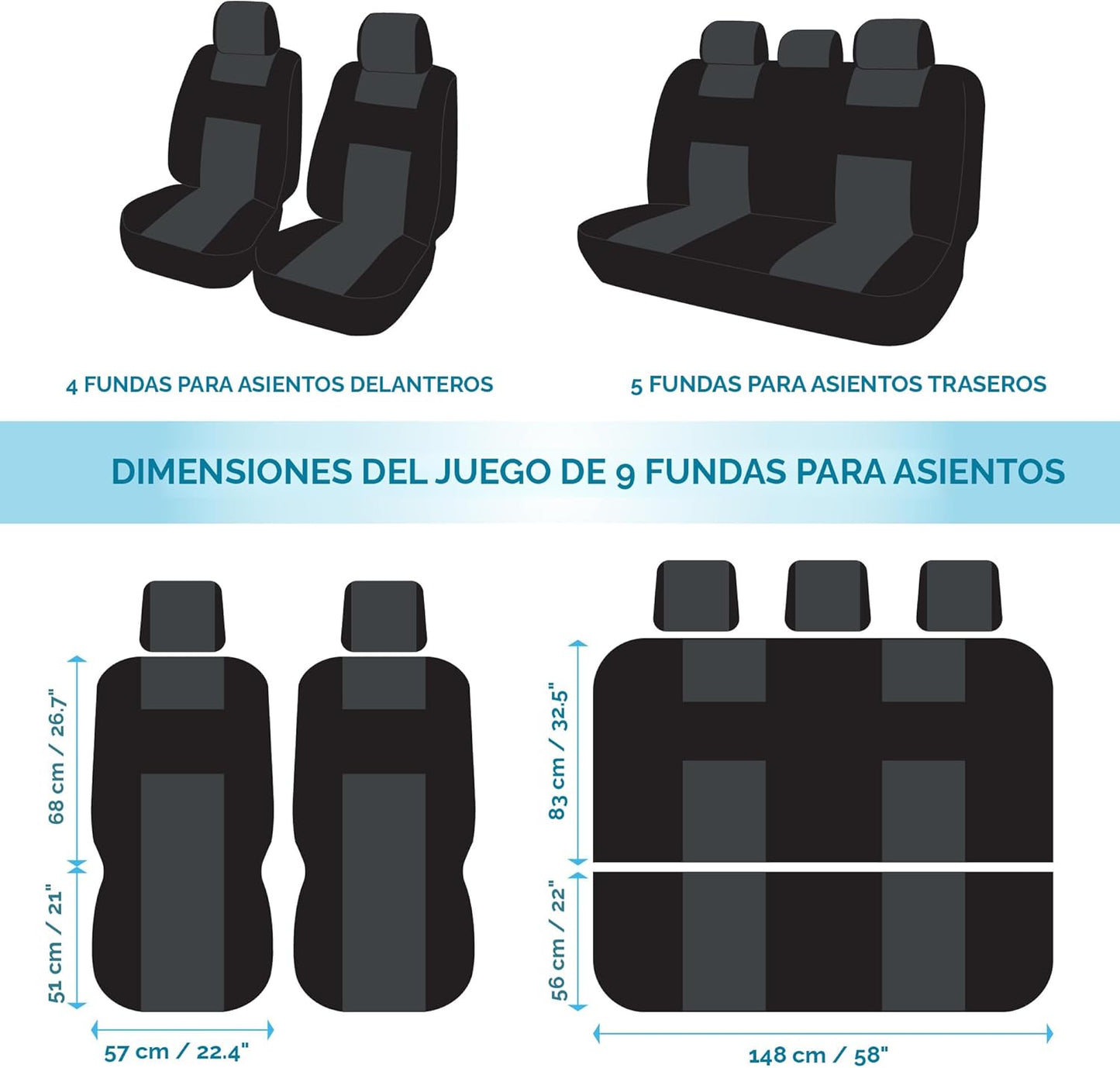 BDK PolyPro - Juego completo de fundas de asiento de coche en rojo sobre negro, fundas de asiento dividido delantero y trasero, fácil de instalar, accesorios para automóviles, camiones, furgonetas,