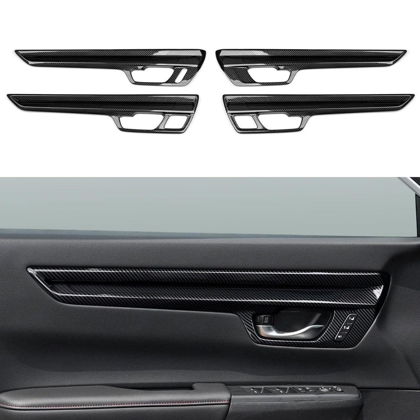 Calcomanías para cubierta de marco de tablero para Honda CR-V 2023, 2024, 2025, accesorios CRV, ABS, fibra de carbono, calcomanías interiores