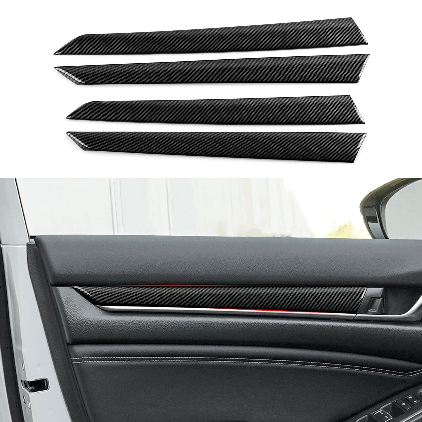 Calcomanías para panel de palanca de cambios versión a gas para Honda Accord 2018 2019 2020 2021 2022 Accesorios de 10ª generación ABS Calcomanías interiores de fibra de carbono
