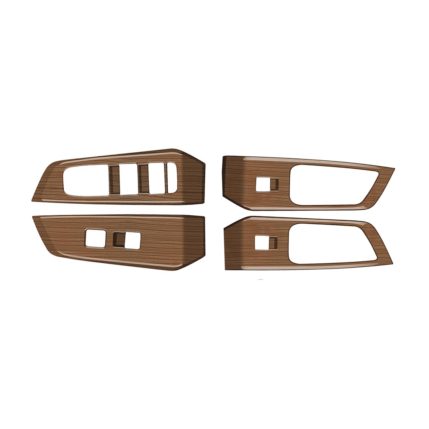 Peach Wood Grain Door Armrest Window Lift Down Switches Button Panel Cover Trims ABS 4Pc fit for Toyota Grand Highlander 2024 2025