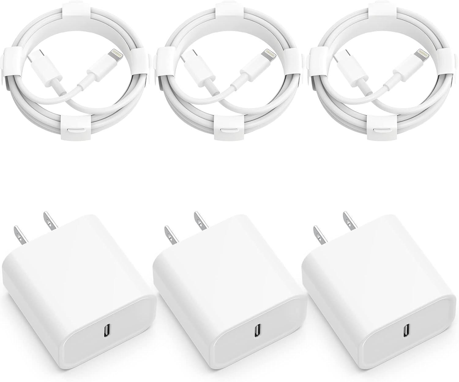 USB C Charger iPhone Charger Fast Charging 3Pack 20W Type C Wall Charger Block with 6FT Long USB C Charger Cable Compatible for iPhone 14Pro/13 Pro/12/12 Pro Max/11/XS Max/XS/XR/X/8
