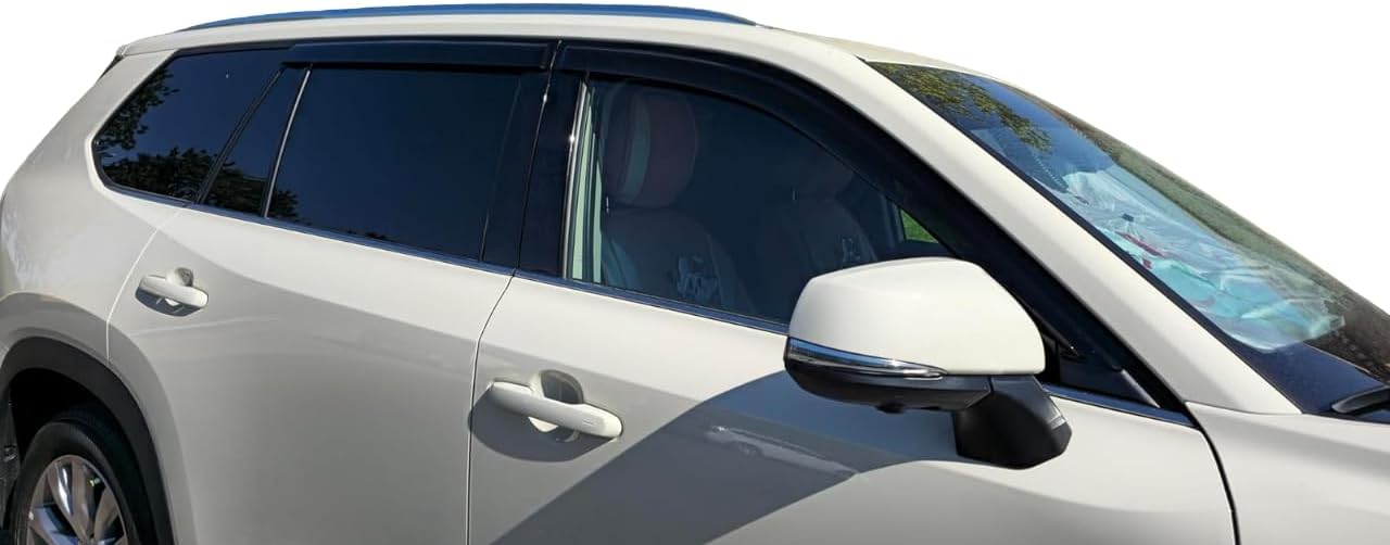 2024-2025 Tape-On Side Window Visor Deflectors for Toyota Grand Highlander Rain Guards XLE Limited Platinum MAX Hybrid Smoke & for Lexus TX 350 500h Premium AWD Luxury Hybrid 2024-2025