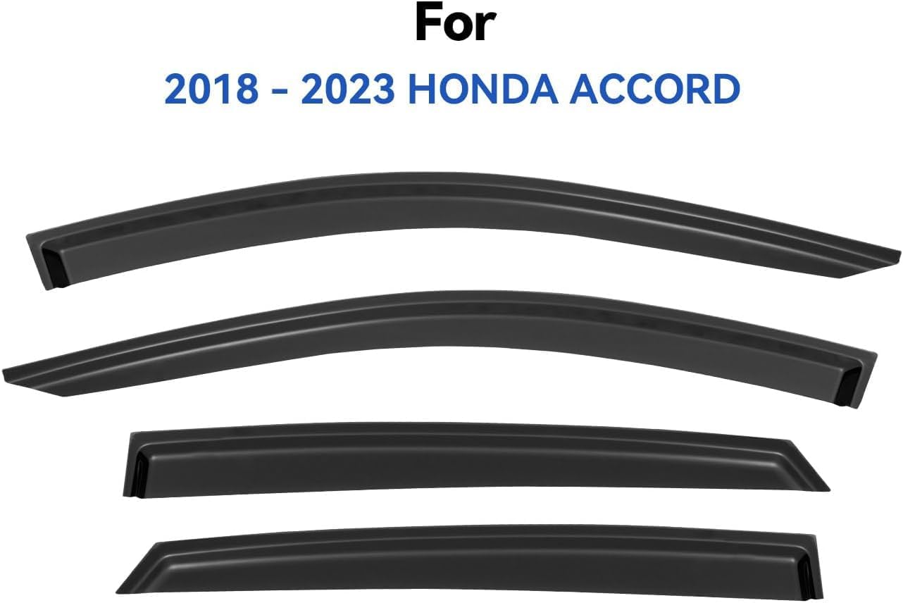 Viseras de ventana, protectores de lluvia para Honda Accord 2018-2023, deflectores de viento de ventilación de ventana fuera del canal, viseras para Accord 18-23 19 20 21 22