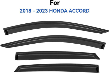 Viseras de ventana, protectores de lluvia para Honda Accord 2018-2023, deflectores de viento de ventilación de ventana fuera del canal, viseras para Accord 18-23 19 20 21 22