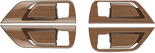 Peach Wood Grain Door Handle Cover fit for Toyota Grand Highlander 2024 2025 Interior Decoration Car Accessories 4PC