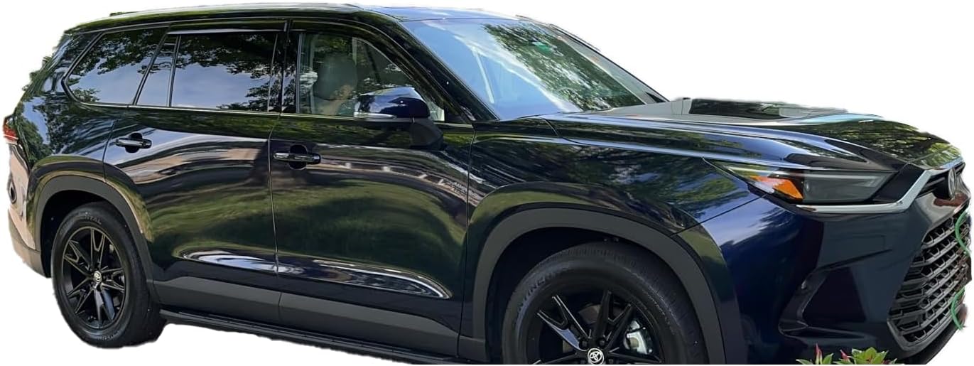 2024-2025 Tape-On Side Window Visor Deflectors for Toyota Grand Highlander Rain Guards XLE Limited Platinum MAX Hybrid Smoke & for Lexus TX 350 500h Premium AWD Luxury Hybrid 2024-2025