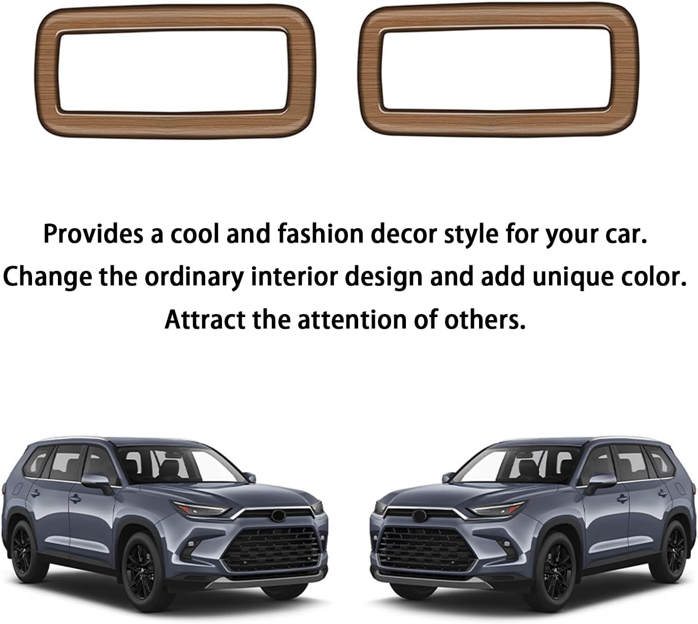 Peach Wood Grain Roof-Mounted Speaker Cover fit for Toyota Grand Highlander 2024 2025 Interior Decoration Accessories