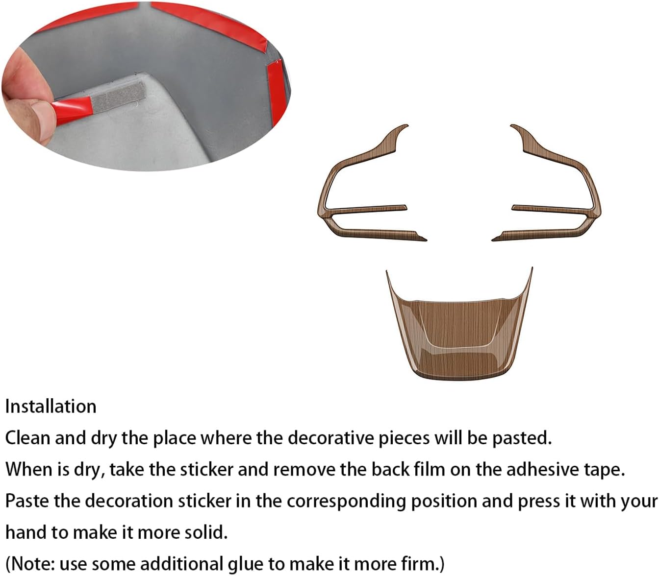 Peach Wood Grain Handle Button Cover fit for Toyota Grand Highlander 2024 2025 Center Console Interiors Decoration Car Accessories 3Pc