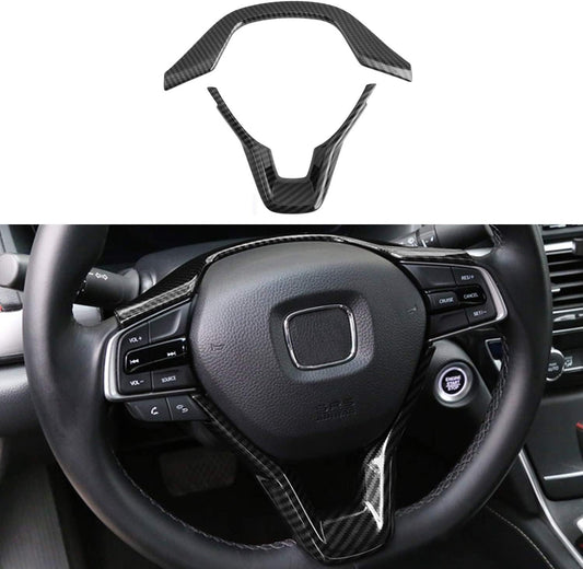 Funda para volante de fibra de carbono ABS para Honda Accord 10ª generación 2018 2019 2020 2021 2022, ajuste Sedan LX Sport EX-L Touring Hybrid, 2 piezas