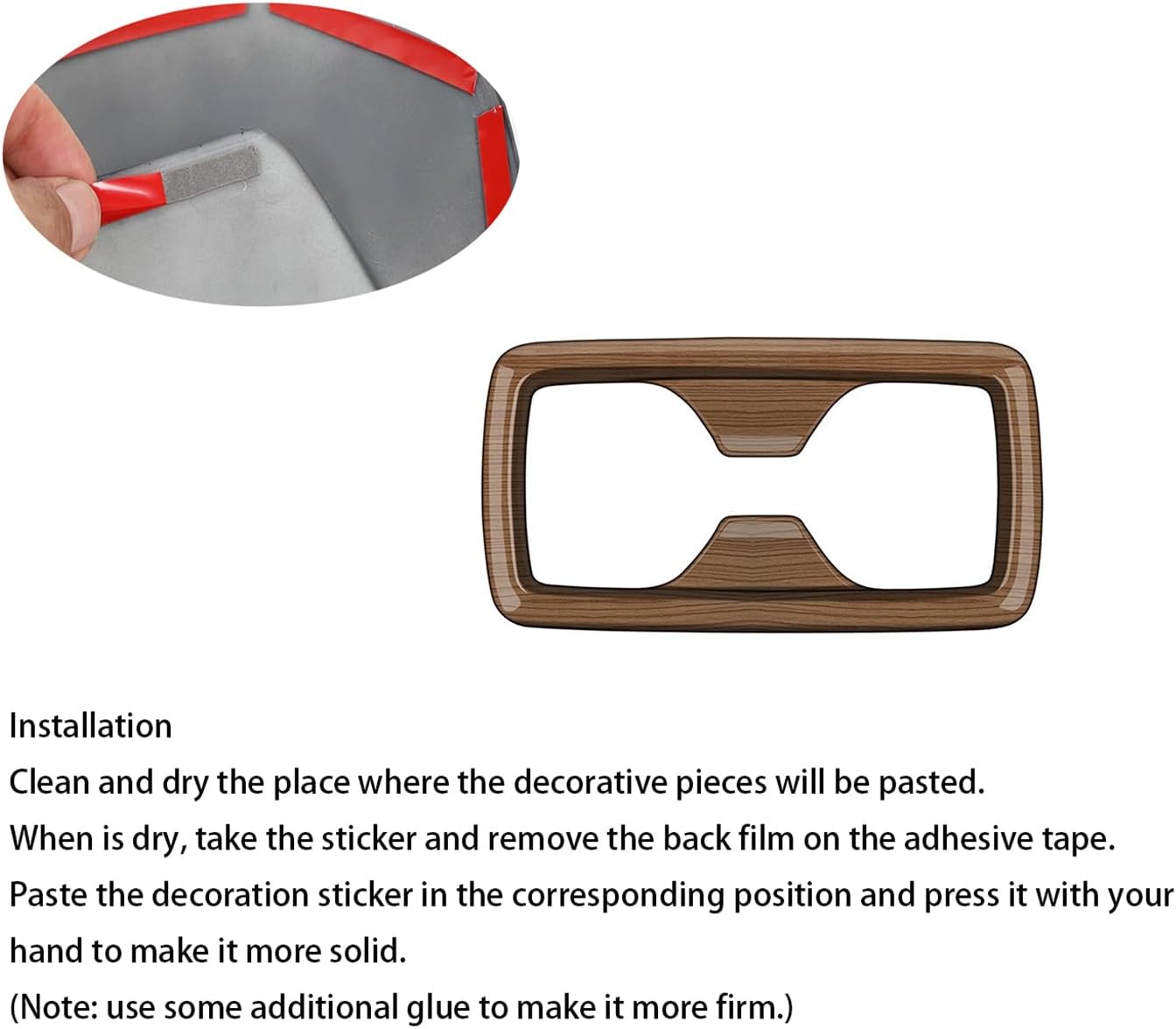 Peach Wood Grain Center Console Car Accessories for Toyota Grand Highlander 2024 2025 Rear Water Cup Holder Cover ABS