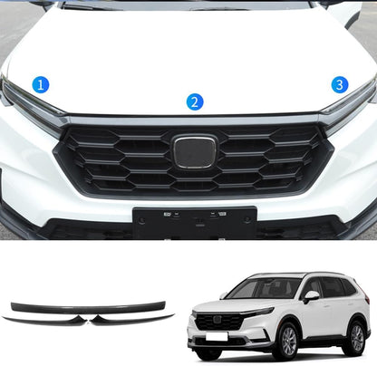 Accesorios de coche para parachoques delantero exterior, tapa de motor para parrilla compatible con Honda CR-V CRV 2023 2024 2025 (estilo fibra de carbono), 3 piezas ABS