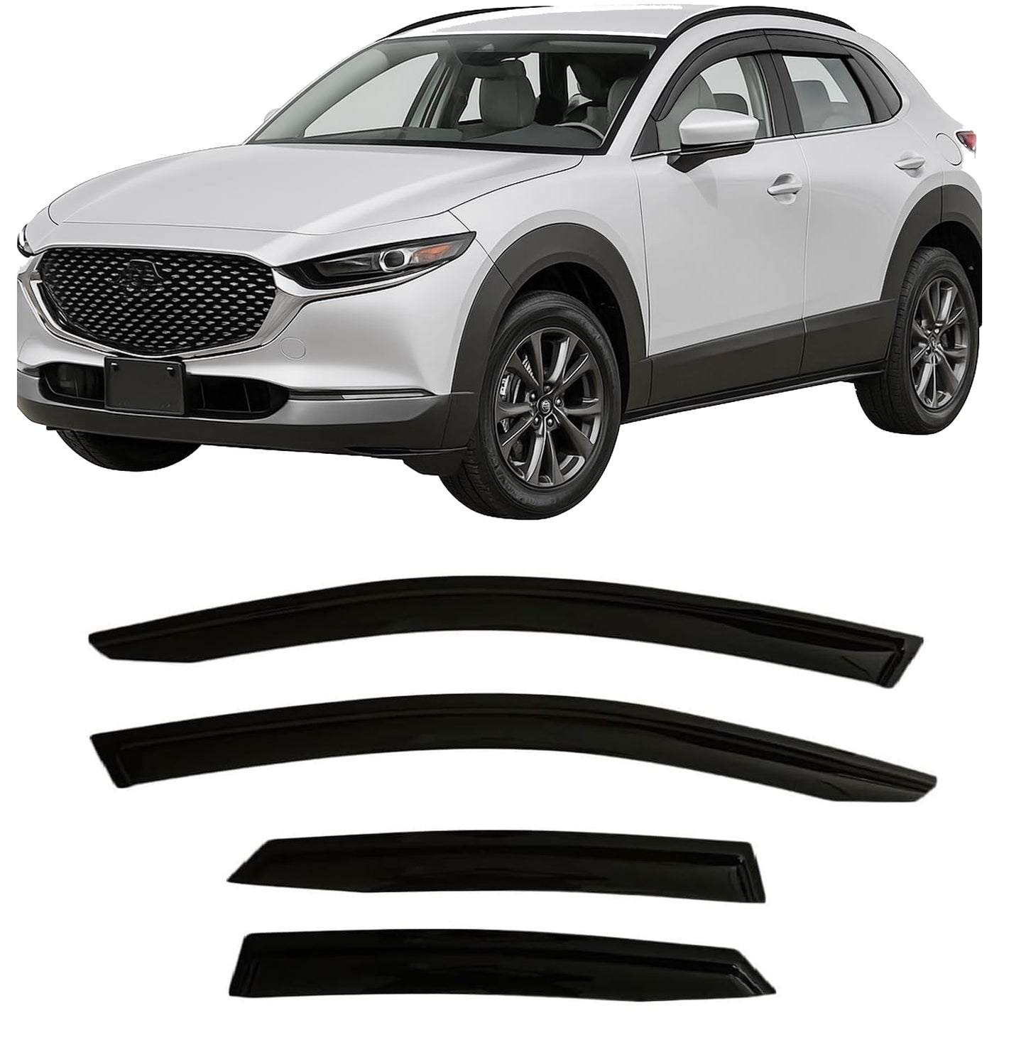 2023-2025 Tape-On Rain Guards for Honda CR-V Side Window Visor Deflectors LX EX EX-L Sport Hybrid Sport Touring Durable Vent Shades CRV 2024