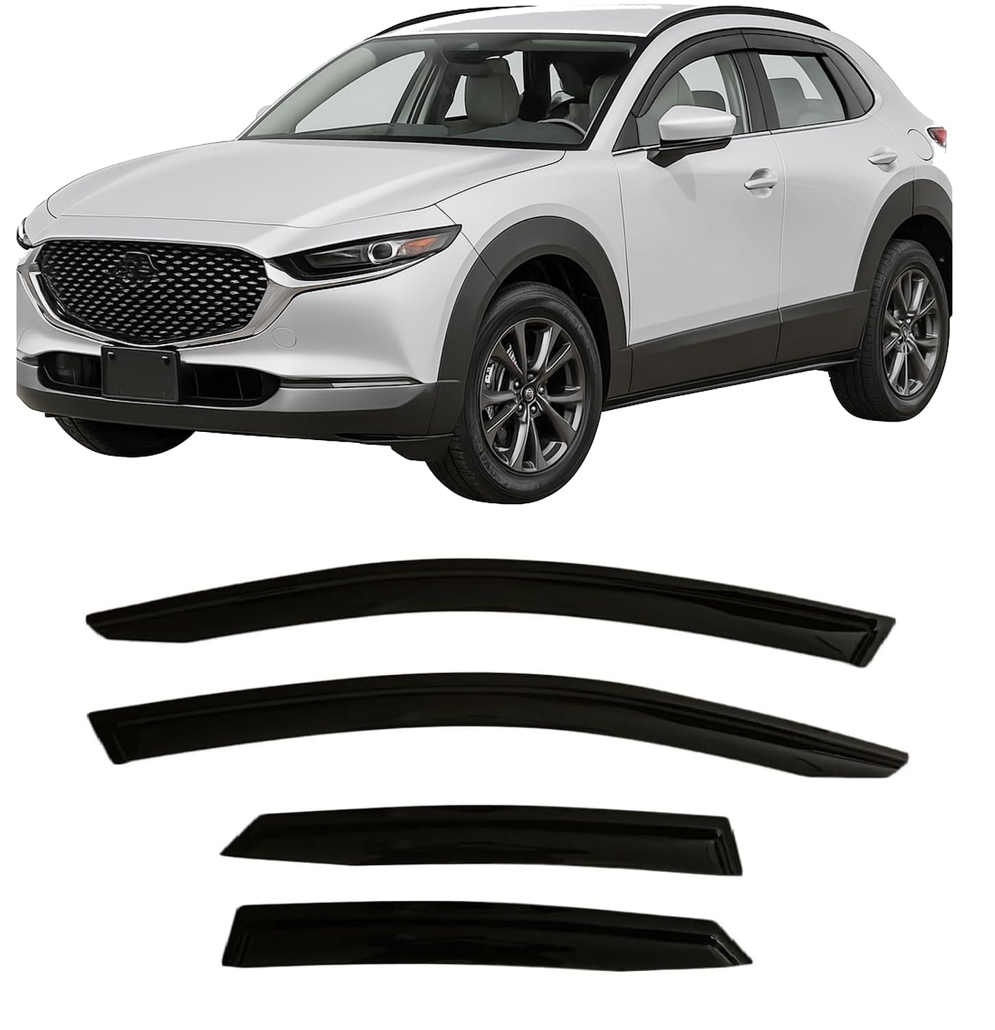 2023-2025 Tape-On Rain Guards for Honda CR-V Side Window Visor Deflectors LX EX EX-L Sport Hybrid Sport Touring Durable Vent Shades CRV 2024