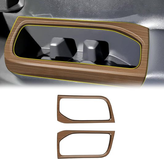 Peach Wood Grain Center Console Car Accessories for Toyota Grand Highlander 2024 2025 Third Row Water Cup Holder Cover ABS