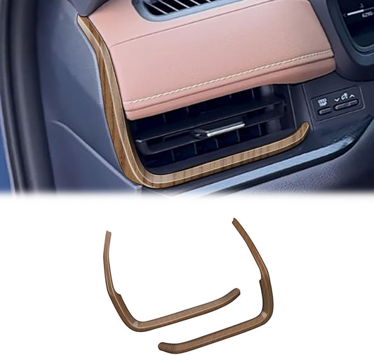 Peach Wood Grain Center Console Car Accessories for Toyota Grand Highlander 2024 2025 Front Air Condition Outlet Vent Covers Trim ABS