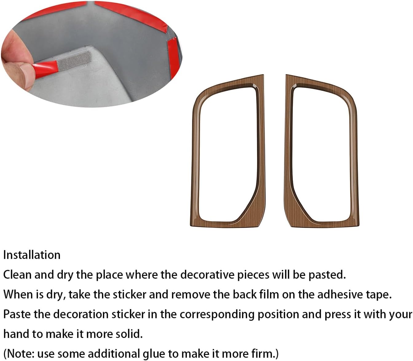 Peach Wood Grain Center Console Car Accessories for Toyota Grand Highlander 2024 2025 Third Row Water Cup Holder Cover ABS