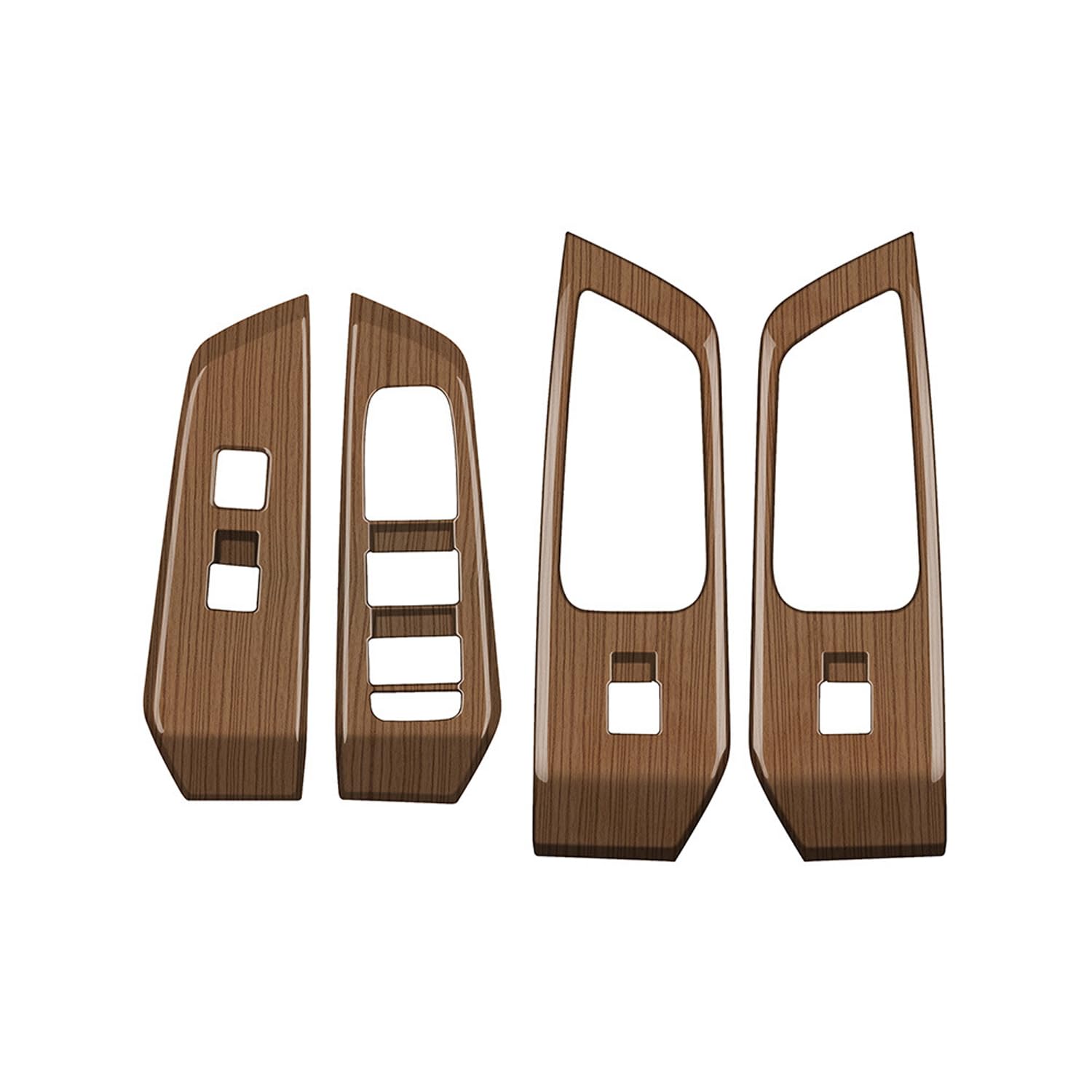 Peach Wood Grain Door Armrest Window Lift Down Switches Button Panel Cover Trims ABS 4Pc fit for Toyota Grand Highlander 2024 2025