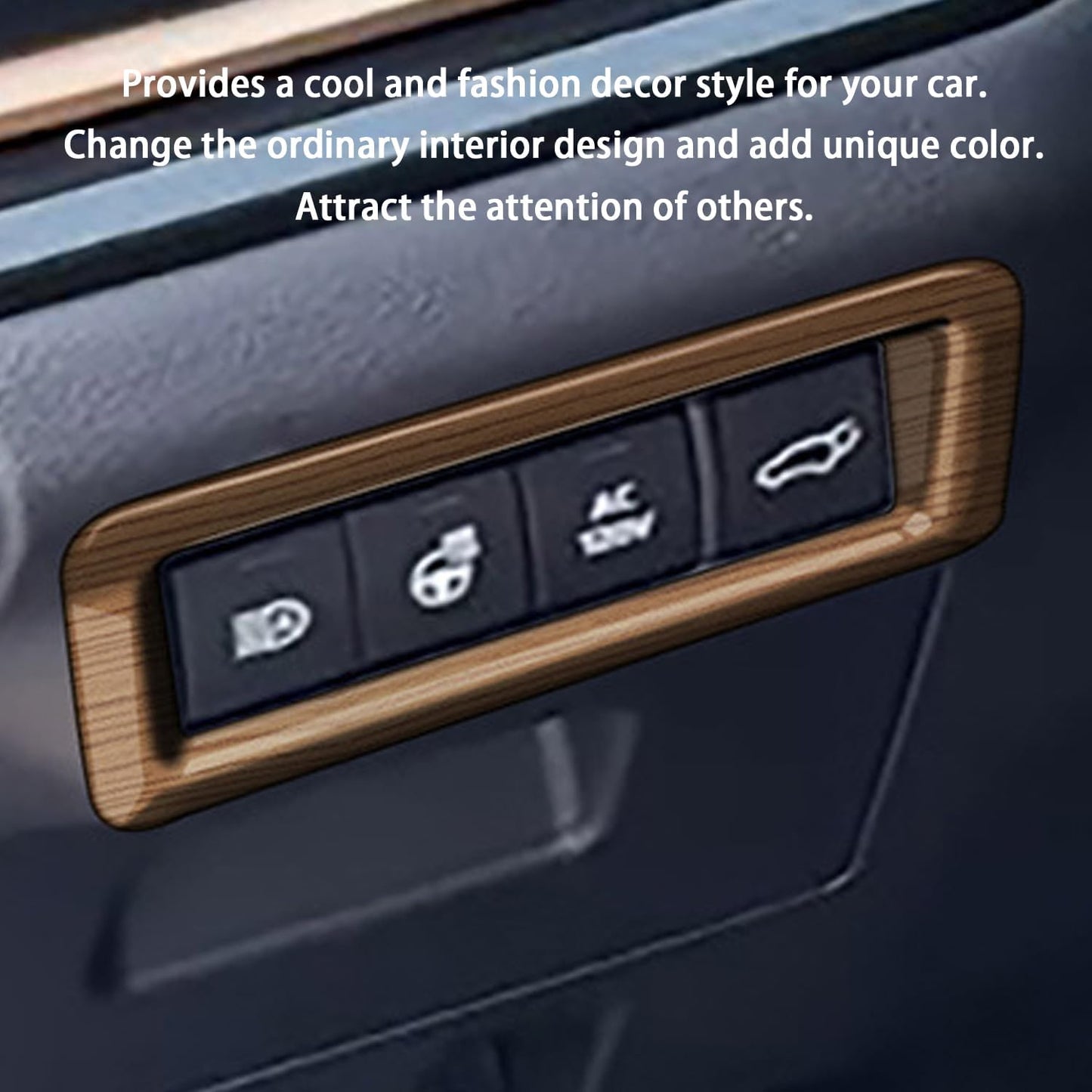 Peach Wood Grain Multi-Function Button Frame Cover fit for Toyota Grand Highlander 2024 2025 Interior Decoration Car Accessories