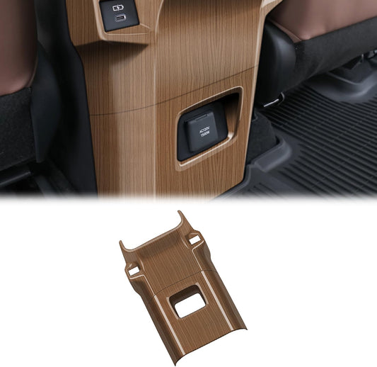 Peach Wood Grain Center Console Car Accessories for Toyota Grand Highlander 2024 2025 Rear Air Condition Outlet Vent Covers Trim ABS