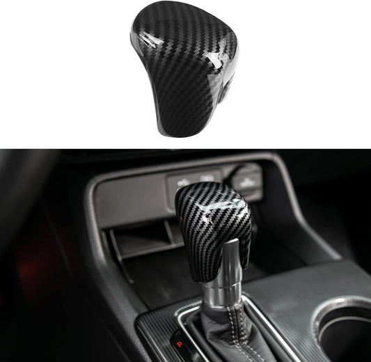 CKE Compatible con Honda Civic 2022 2023 2024 2025 para CRV HRV 2023 2024 2025 para Accord 2018-2024 2025 Accesorios para consola central de coche, cubierta de perilla de palanca de cambios - carbono