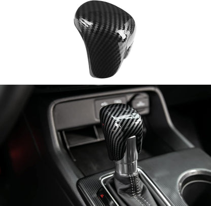 CKE Compatible con Honda Civic 2022 2023 2024 2025 para CRV HRV 2023 2024 2025 para Accord 2018-2024 2025 Accesorios para consola central de coche, cubierta de perilla de palanca de cambios - carbono