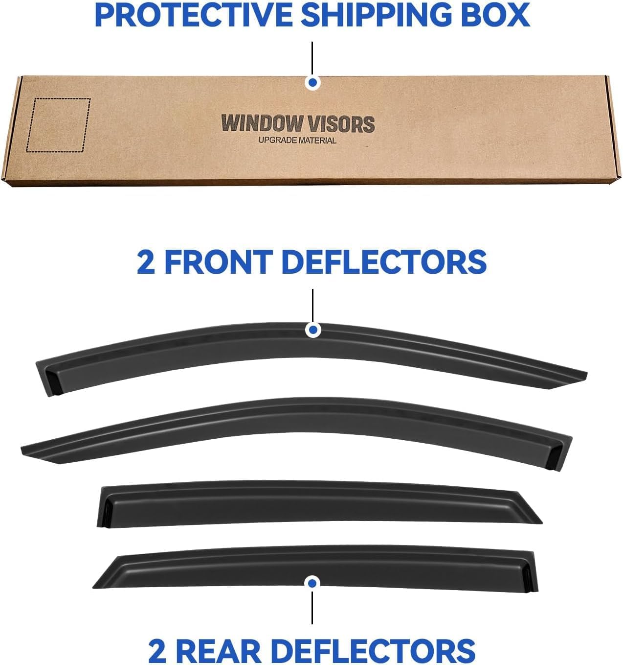 Viseras de ventana, protectores de lluvia para Honda Accord 2018-2023, deflectores de viento de ventilación de ventana fuera del canal, viseras para Accord 18-23 19 20 21 22