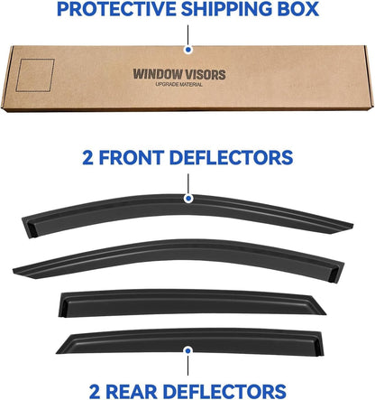 Viseras de ventana, protectores de lluvia para Honda Accord 2018-2023, deflectores de viento de ventilación de ventana fuera del canal, viseras para Accord 18-23 19 20 21 22