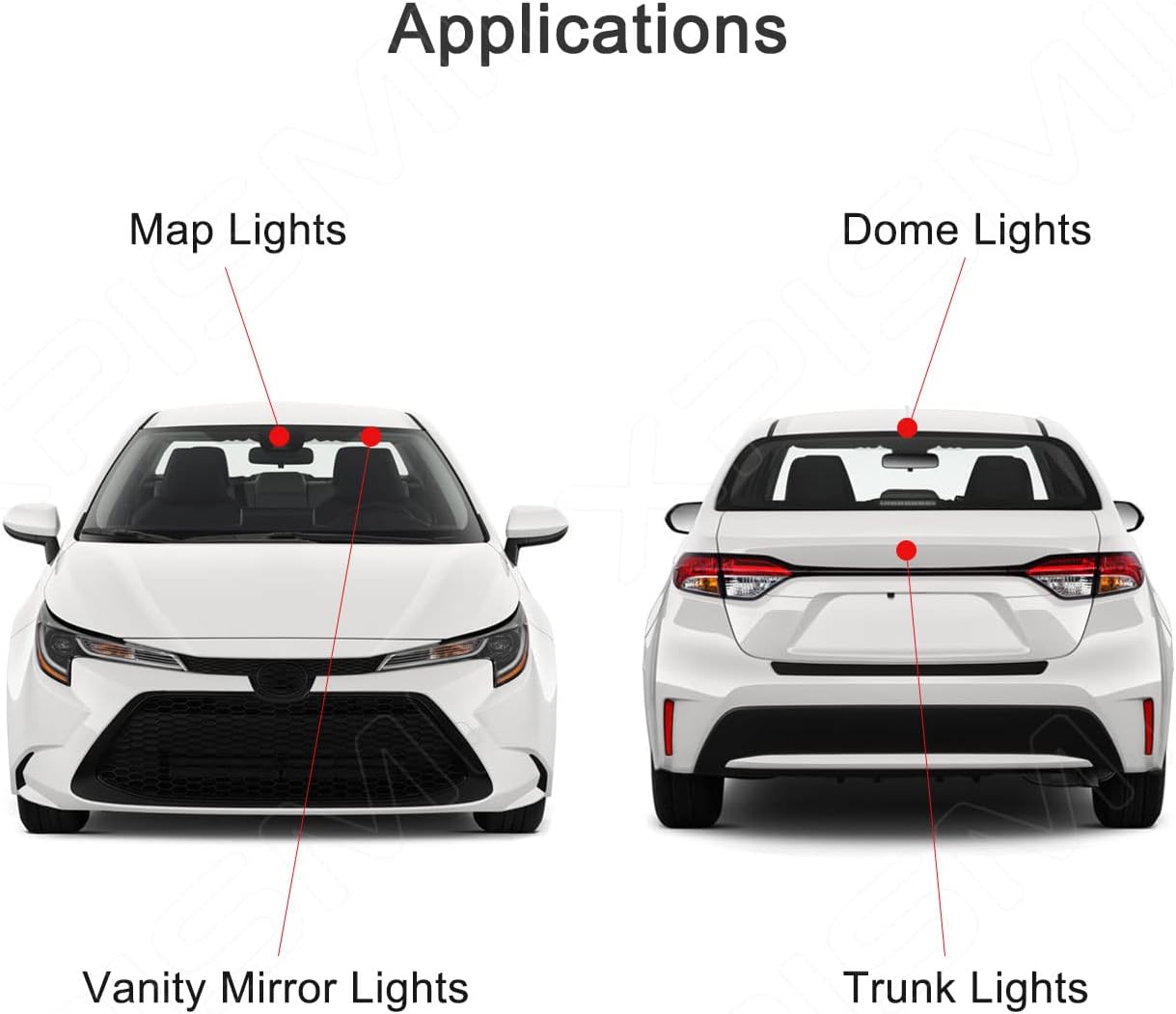 6 Piece 6000K White Accord Interior LED Light Kit Package Replacement for Honda Accord 2018 2019 2020 2021 2022, with Placement Diagram and Install Tool