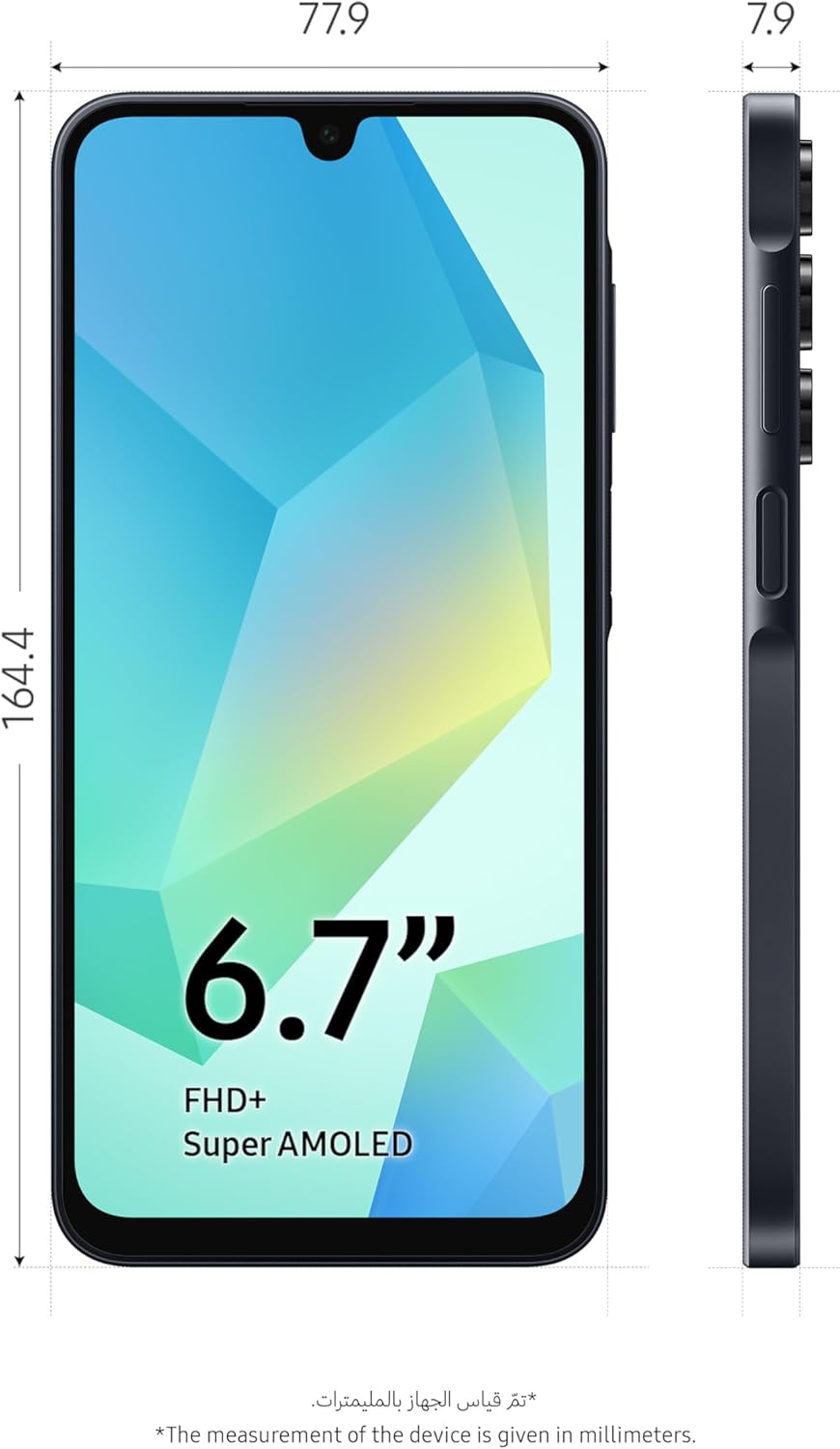 Samsung Galaxy A16 4G LTE (128GB + 4GB) International Model SM-A165F/DS Factory Unlocked, 6.7", Dual SIM, 50MP Triple Camera (Case Bundle), Black