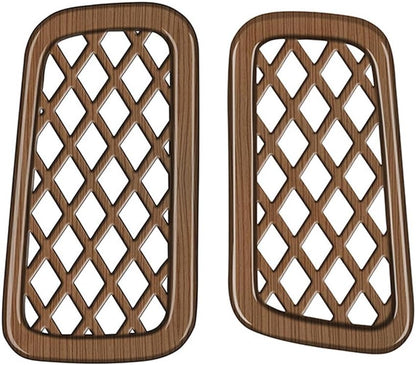 Peach Wood Grain Center Console Car Accessories for Toyota Grand Highlander 2024 2025 Front Air Condition Outlet Vent Covers Trim ABS 2PC