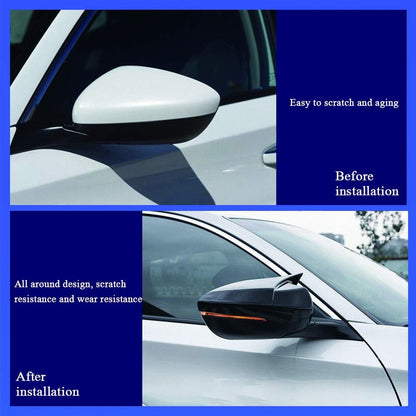 XITER Acabado galvanizado ABS estilo cuerno de vaca todo incluido cubierta de espejo retrovisor puerta lateral moldura generación para Honda Accord 10th 11th 2018 2019 2020 2021 2022 2023 2024 2025,