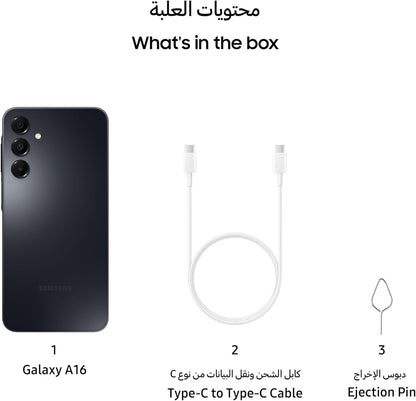 Samsung Galaxy A16 4G LTE (128GB + 4GB) International Model SM-A165F/DS Factory Unlocked, 6.7", Dual SIM, 50MP Triple Camera (Case Bundle), Black