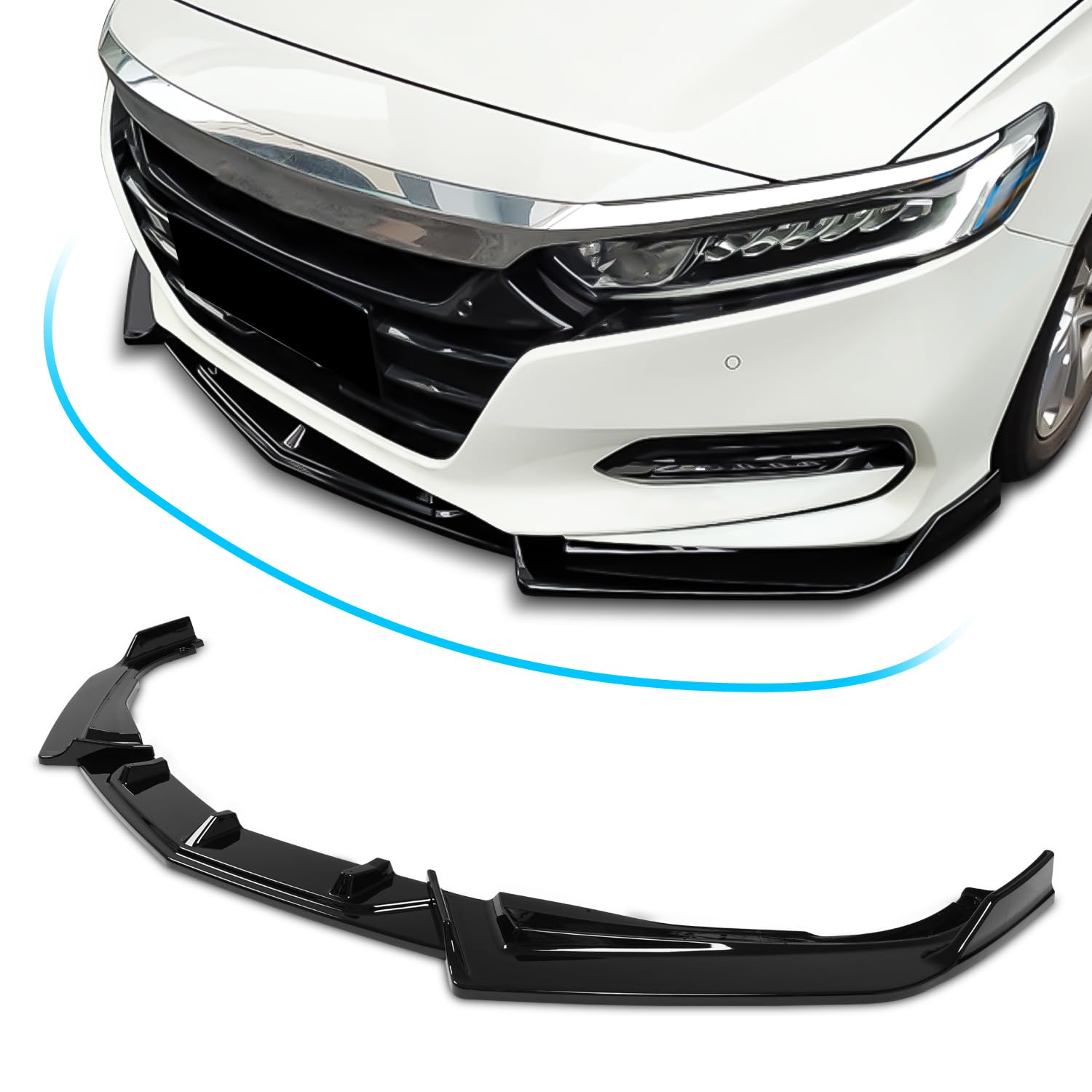 Archaic Borde de parachoques delantero compatible con Honda Accord 10.5th Sedan SE/EX-L/LX/Sport/Touring 2021 2022, kit de carrocería divisor debajo de la barbilla, alerón inferior