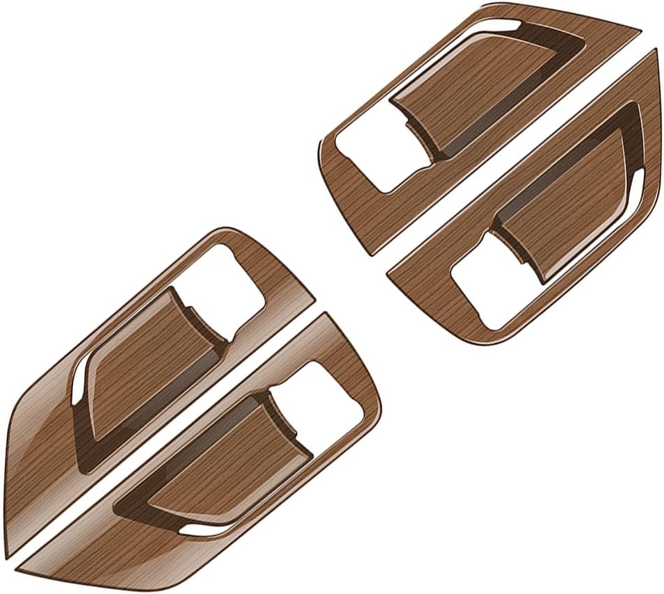 Peach Wood Grain Door Handle Cover fit for Toyota Grand Highlander 2024 2025 Interior Decoration Car Accessories 4PC