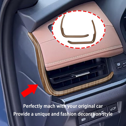 Peach Wood Grain Center Console Car Accessories for Toyota Grand Highlander 2024 2025 Front Air Condition Outlet Vent Covers Trim ABS