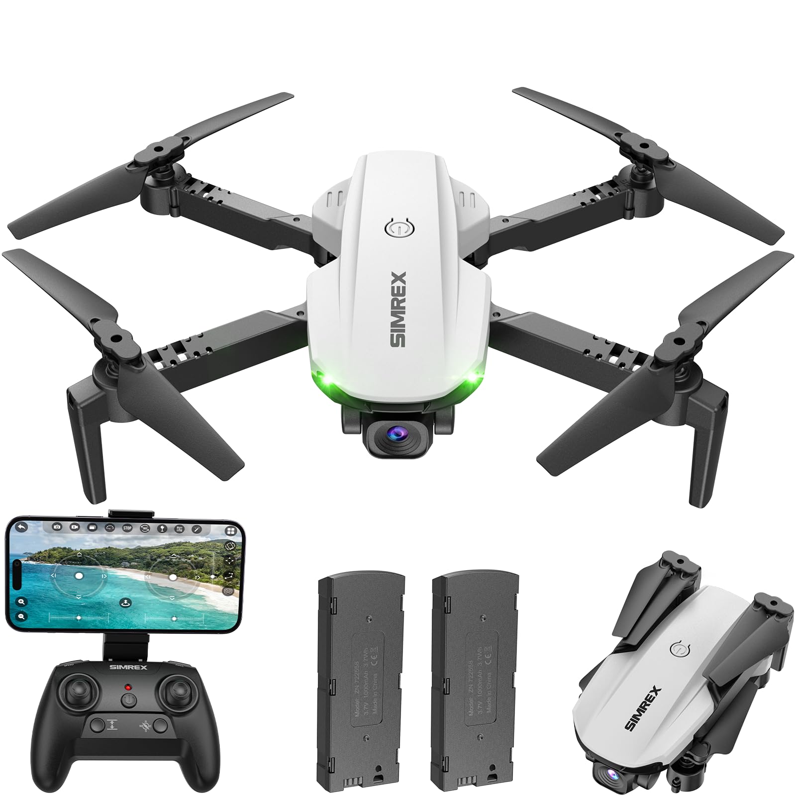 Drone With Camera 1080P for Kids And Adults, RC Quadcopter with Altitude Hold, Mini Drone With One Key Start, Waypoint Fly, Headless Mode, 3D Flip, 3 Speeds, Remote Control Drone for Beginners