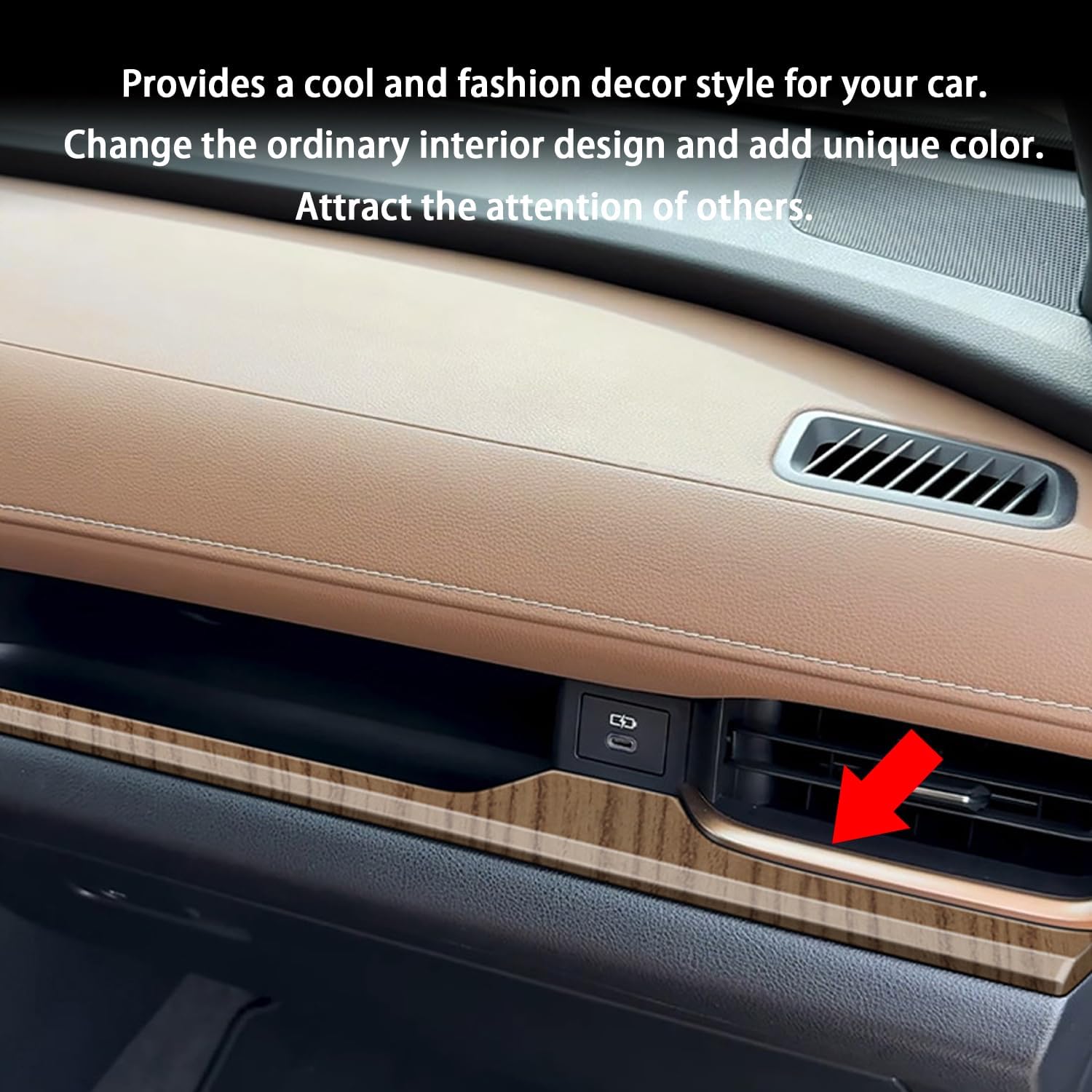 Peach Wood Grain Central Console Display Dashboard Cover Trim fit for Toyota Grand Highlander 2024 2025 Interior Decor Car Accessories ABS 2PC