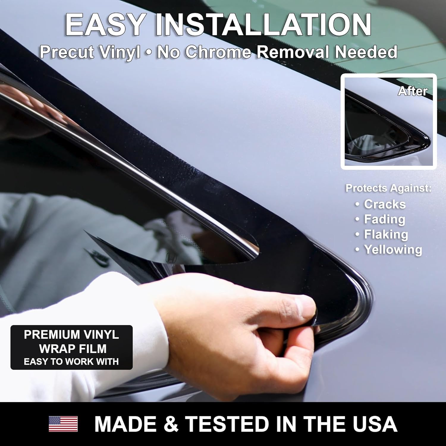 BOGAR TECH DESIGNS Front Chrome Delete Overlay Compatible with Honda Accord 2018-2022, Gloss Black