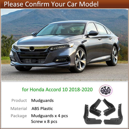 Car Mud Splash Guards Mud Flaps Fender Kit for Honda Accord Accessories 10th 2018 2019 2020 2021 2022 Mudguard Accessories Front and Rear 4-PC Set