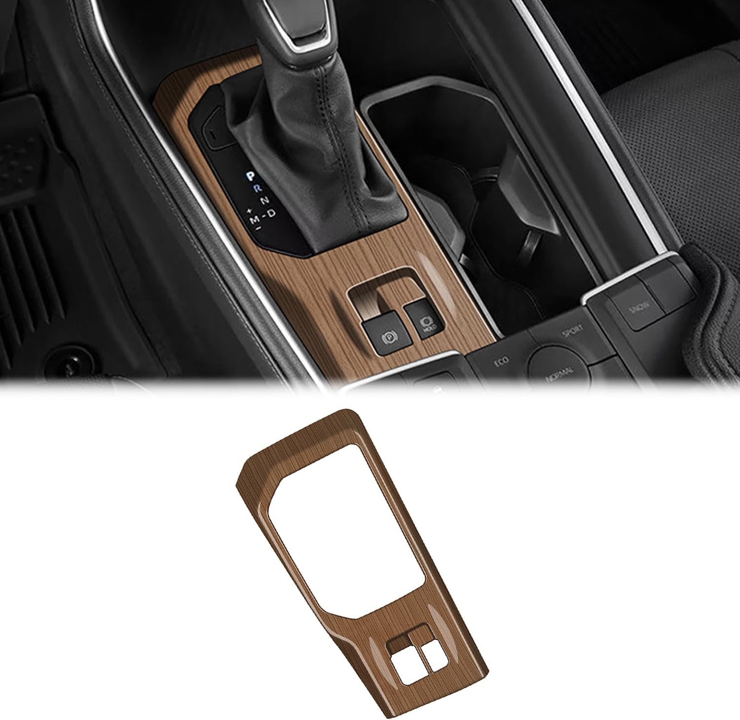 Interior Decoration Accessories fit for Toyota Grand Highlander 2024 2025 Center Console Gear Shift Cover Trim Easy Installation ABS Peach Wood Grain