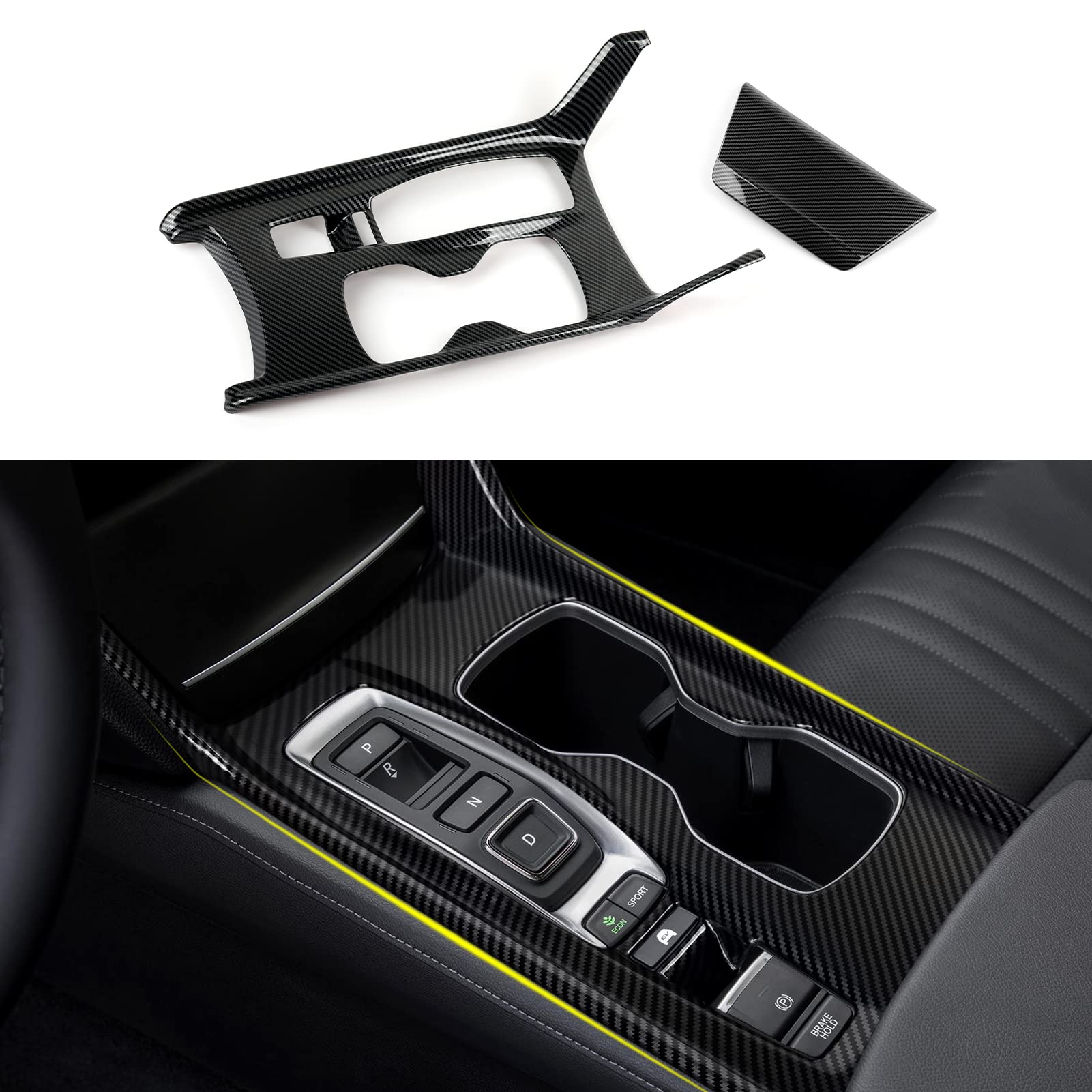 Calcomanías para panel de palanca de cambios versión a gas para Honda Accord 2018 2019 2020 2021 2022 Accesorios de 10ª generación ABS Calcomanías interiores de fibra de carbono