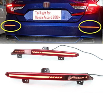 Compatible con Honda Accord 10º 2018 2019 2020 2021 2022 Lente ahumada LED Reflector de parachoques trasero Luces traseras Señal de giro intermitente secuencial freno conducción antiniebla